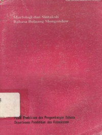 Image of Morfologi dan Sintaksis Bahasa Bolaang Mongondow